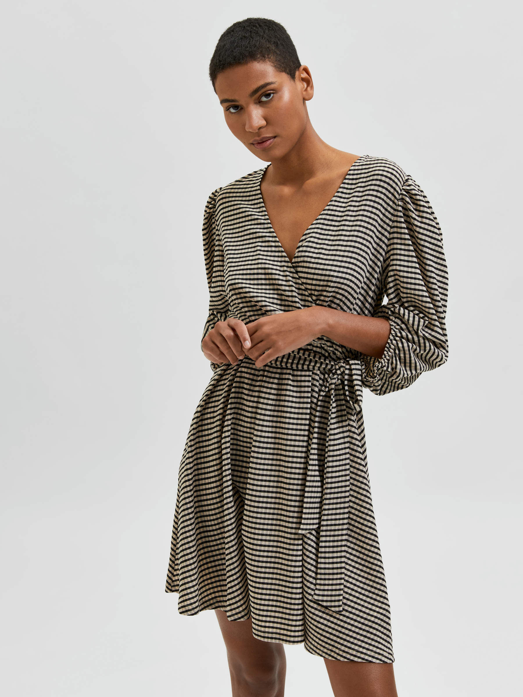 Striped wrap dress | Selected